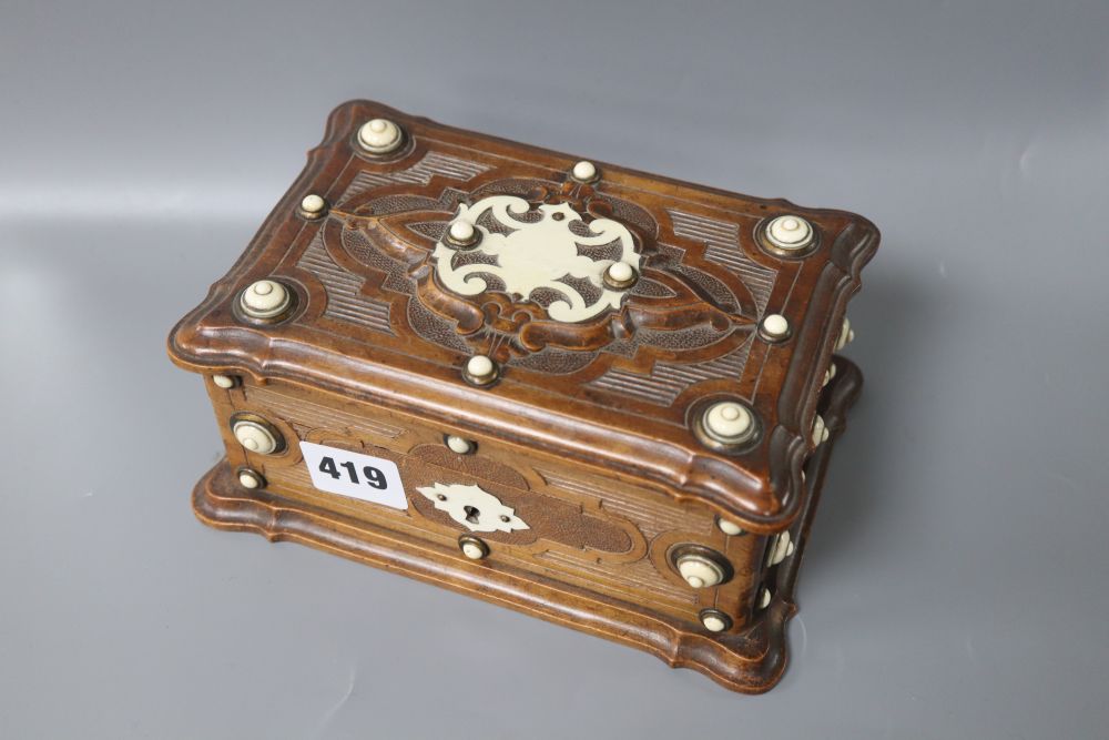 An ivory mounted box